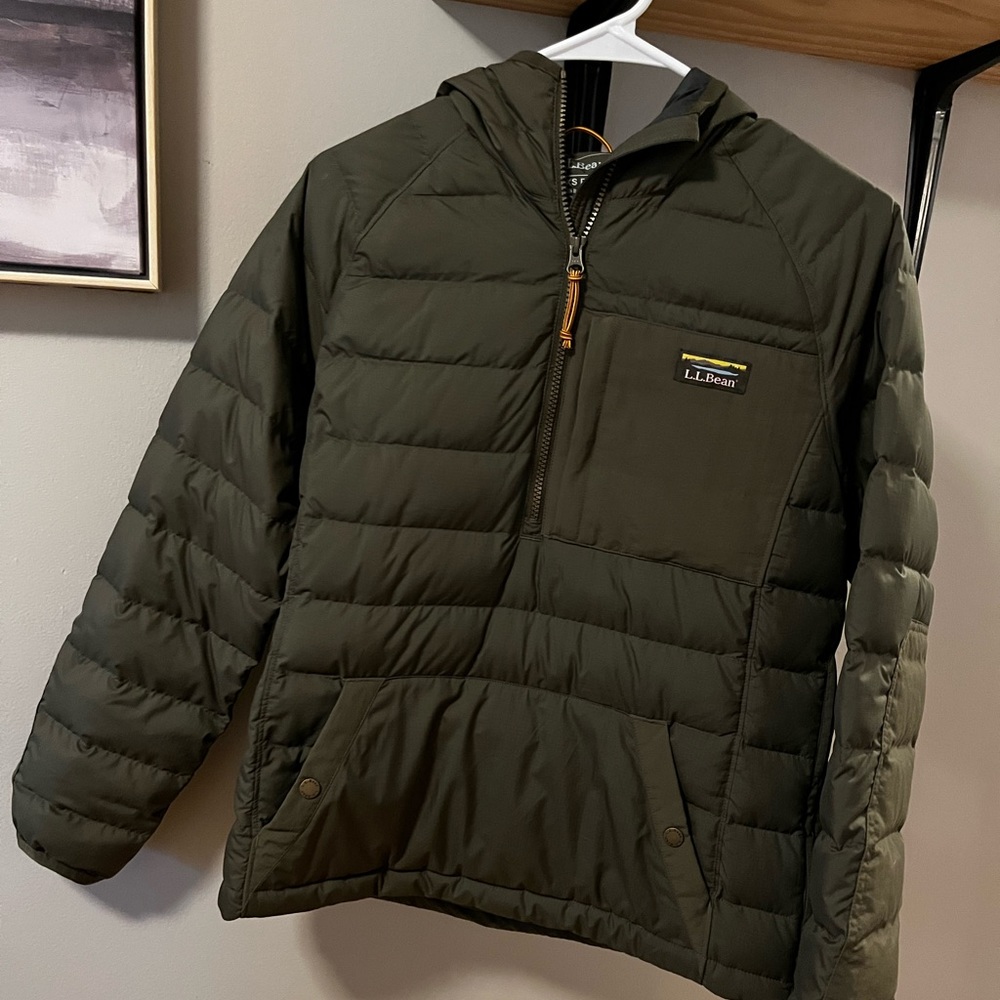 L.L. Bean Mountain Classic Down Pullover Women's Petite, XS, Kelp Green